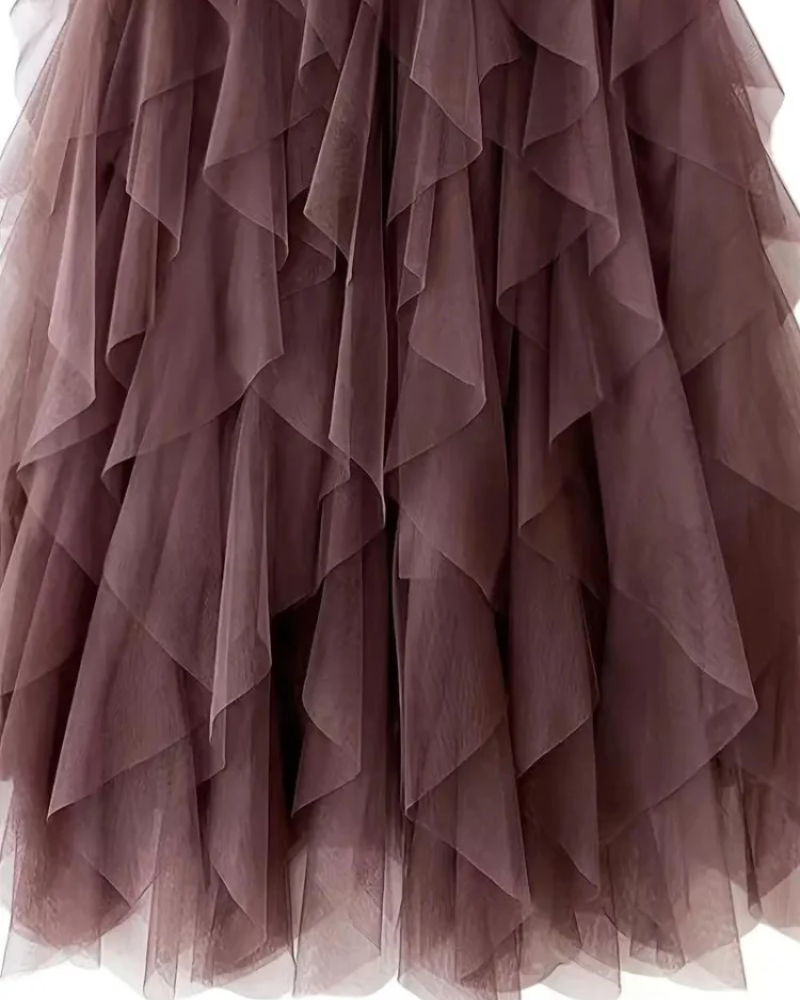 Fritzi | Damen Langer Rüschenrock | Midirock