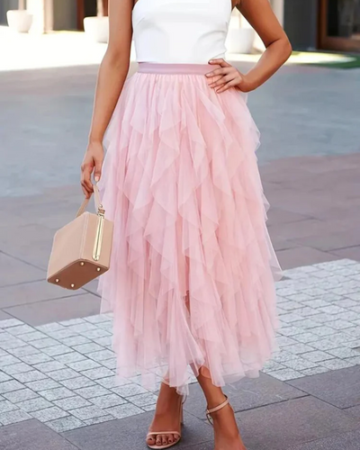 Fritzi | Damen Langer Rüschenrock | Midirock