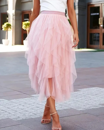 Fritzi | Damen Langer Rüschenrock | Midirock