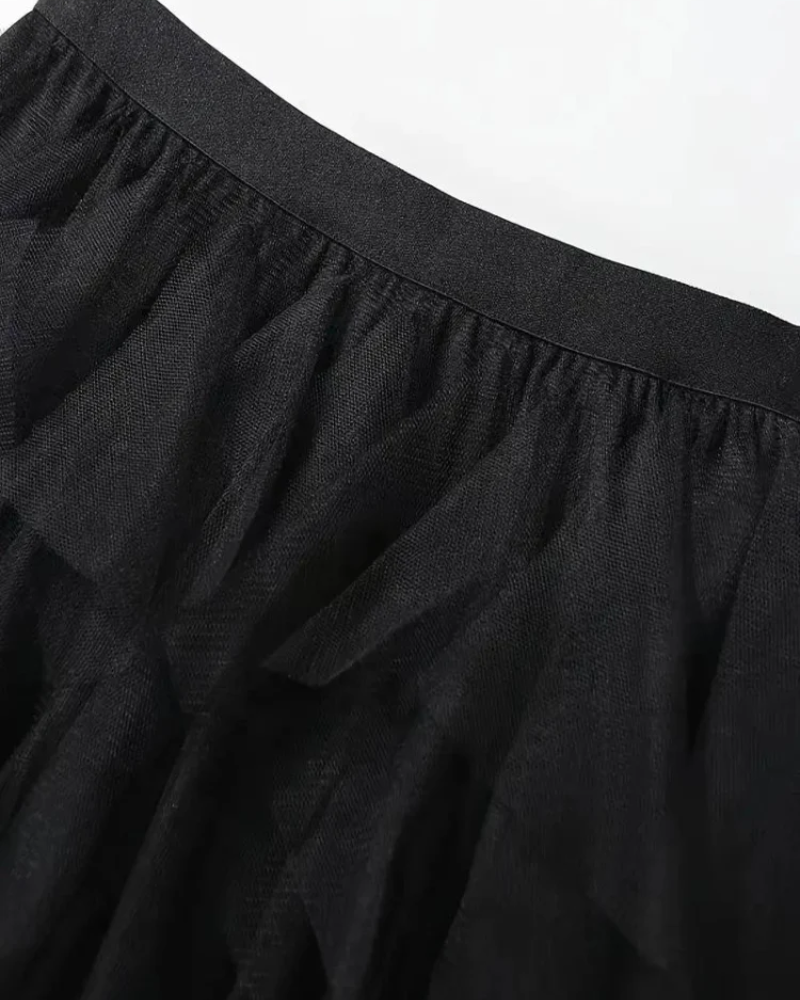 Fritzi | Damen Langer Rüschenrock | Midirock