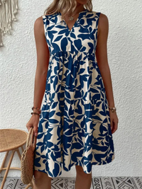 Damen schickes ärmelloses Sommerkleid | Mini in Blau