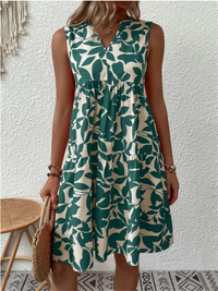 Damen schickes ärmelloses Sommerkleid | Mini in Grün