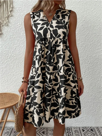 Damen schickes ärmelloses Sommerkleid | Mini in Schwarz
