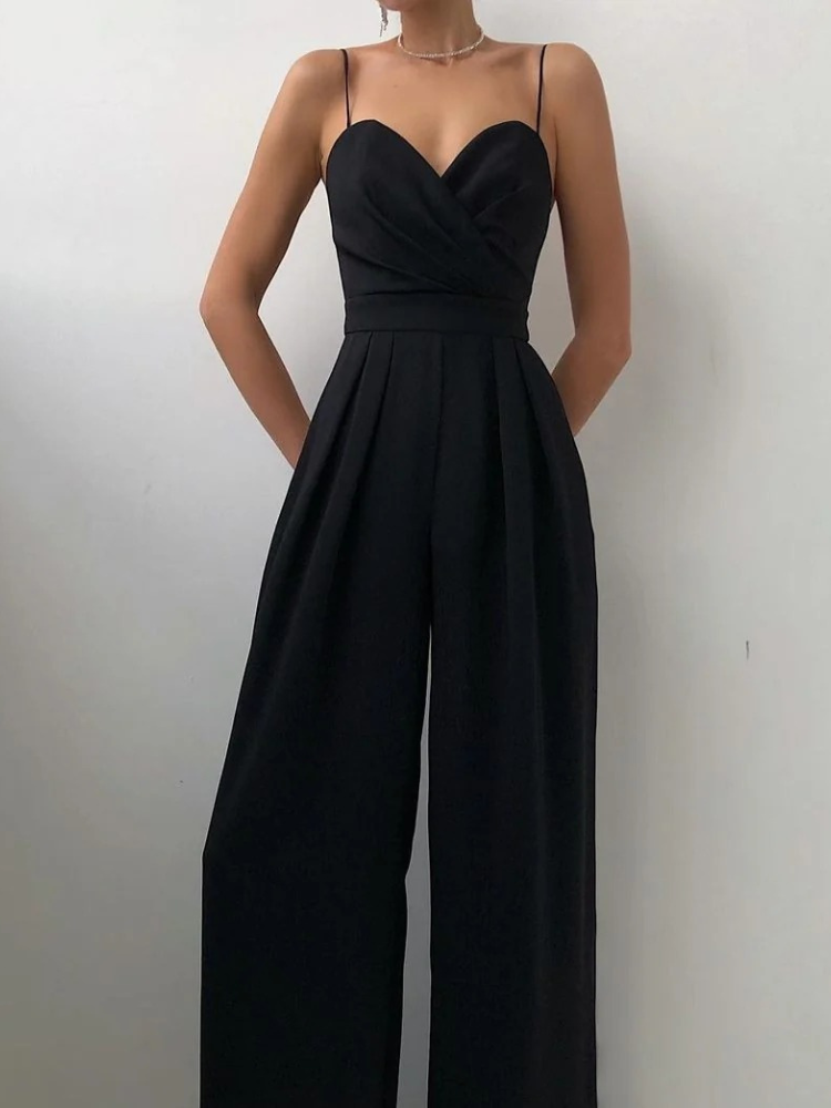 Damen schöner Jumpsuit mit weitem Bein | Sommer