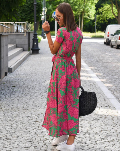 Damen schönes geblümtes Sommerkleid | Midi