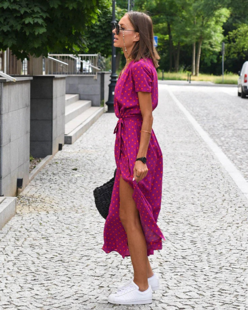 Damen schönes geblümtes Sommerkleid | Midi