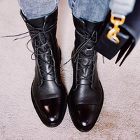 Amelia | Damen Schwarz Boots | Flach in Schwarz