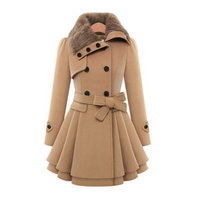 Molly | Damen Schwarz Cabanjacke | Warm in Khaki