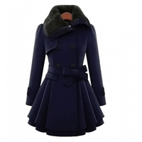 Molly | Damen Schwarz Cabanjacke | Warm in Dunkelblau