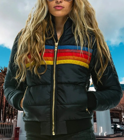 Rizza | Damen Kurz Daunenjacke | Steppjacke Kapuze