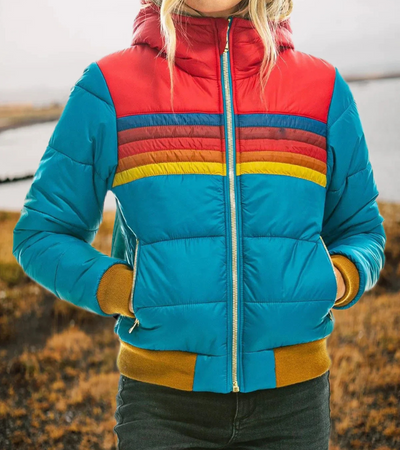 Rizza | Damen Kurz Daunenjacke | Steppjacke Kapuze