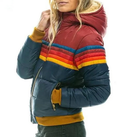 Rizza | Damen Kurz Daunenjacke | Steppjacke Kapuze