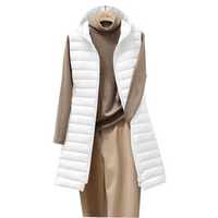 Whitney | Damen Ärmellose Weste | Lange Steppjacke in Weiß