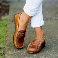 Adriana | Damen Schwarz Mokassins | Loafer Schuhe in Braun