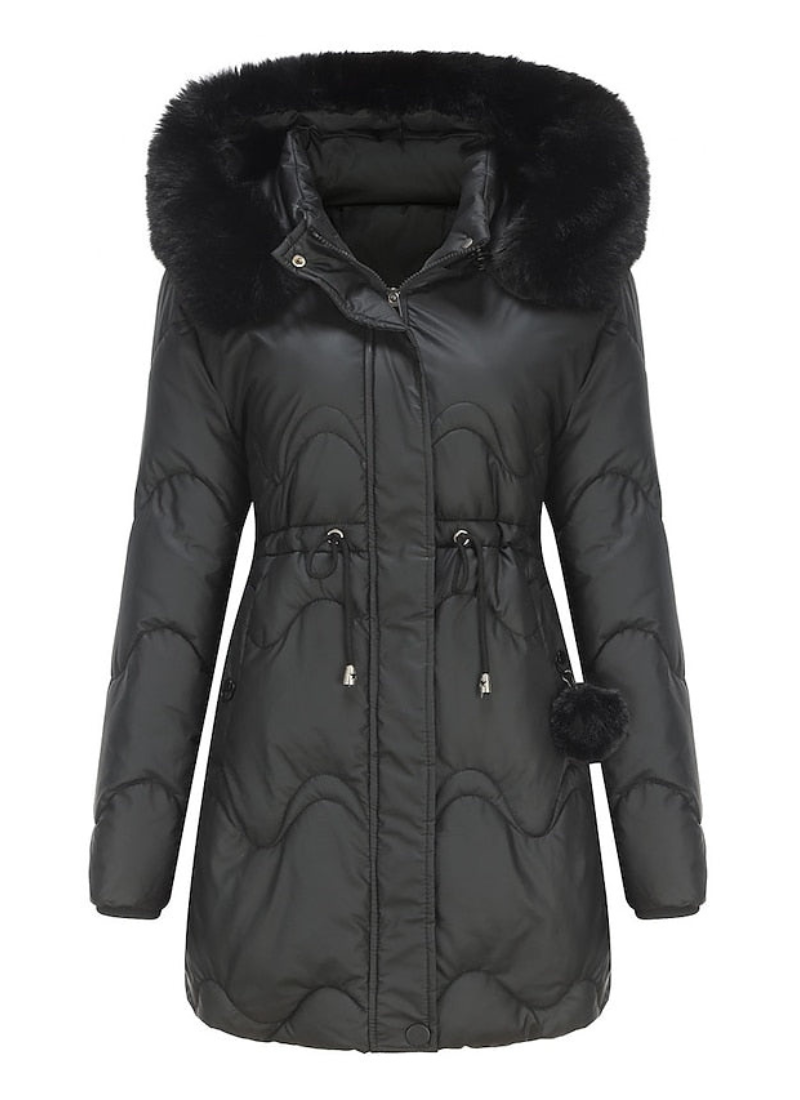 Floryn | Damen Parka Schwarz | Warme Winterjacke