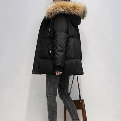 Lindsay | Damen Parka Schwarz | Warme Winterjacke