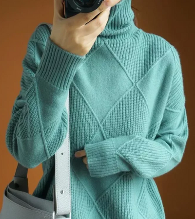 Almut | Damen Winter Rollkragenpullover | Schwarz