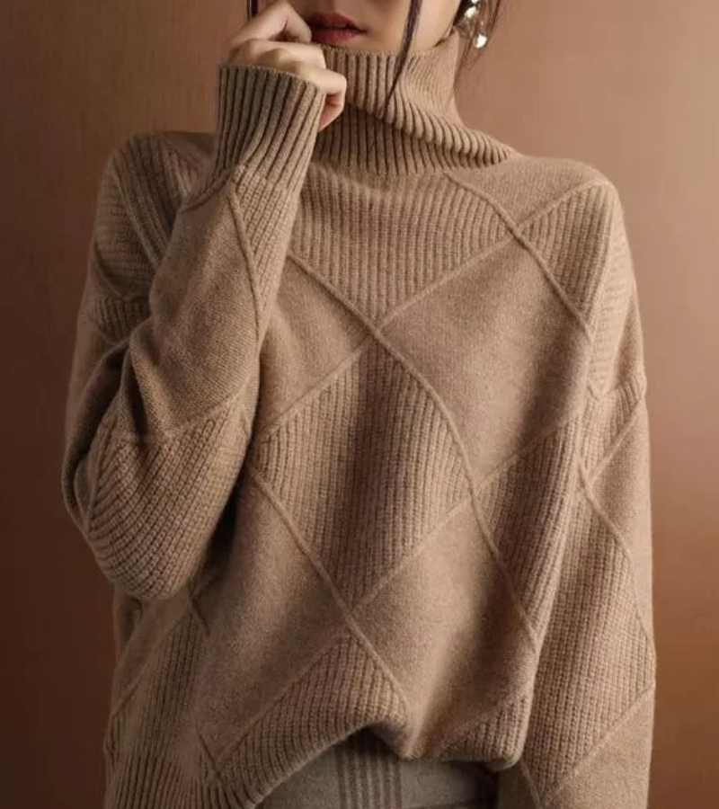 Almut | Damen Winter Rollkragenpullover | Schwarz