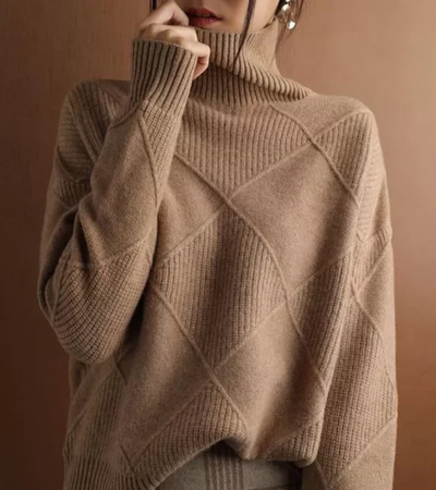 Almut | Damen Winter Rollkragenpullover | Schwarz