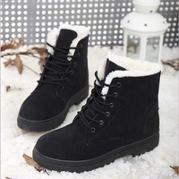 Wendy | Damen Schwarz Schneestiefel | Flach in Schwarz