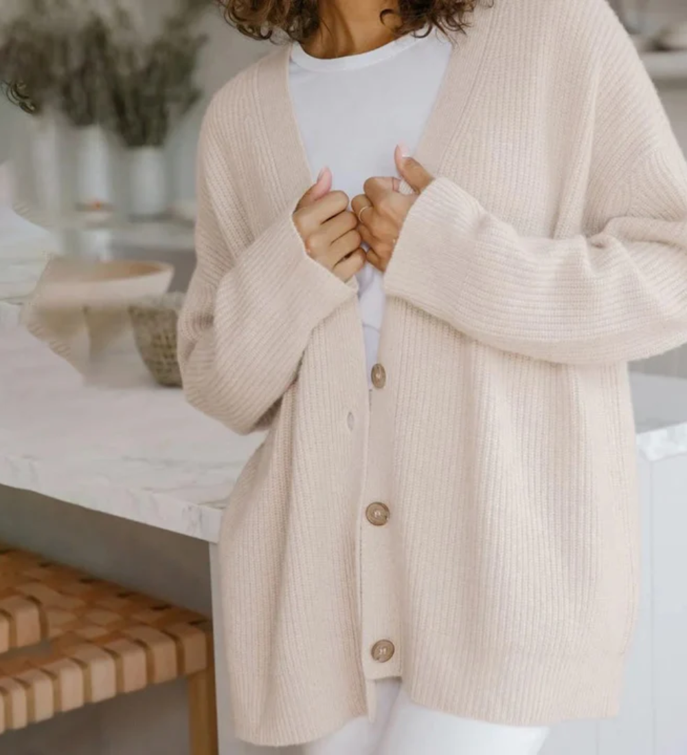 Susanne | Damen Lange Strickjacke | Cardigan