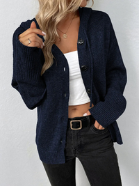 Katarina | Schwarze Strickjacke Damen | Kurze in Dunkelblau