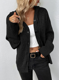 Katarina | Schwarze Strickjacke Damen | Kurze in Schwarz