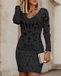 Olga | Damen Schwarz Strickkleid | Mini in Schwarz