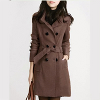 Louise | Damen Schwarz Trenchcoat | Lange in Braun