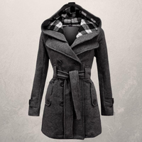 Alary | Damen Schwarz Trenchcoat | Wintermantel in Dunkelgrau
