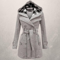 Alary | Damen Schwarz Trenchcoat | Wintermantel in Hellgrau