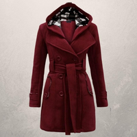 Alary | Damen Schwarz Trenchcoat | Wintermantel in Burgund