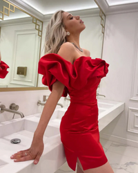 Janeth | Damen Kurz Partykleid | Mini in Rot