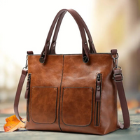Julie | Damen Shopper Handtasche | Schwarz in Braun