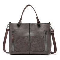 Julie | Damen Shopper Handtasche | Schwarz in Grau
