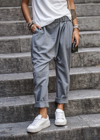 Zenzi | Damen Baggy Hose | Leichte in Grau
