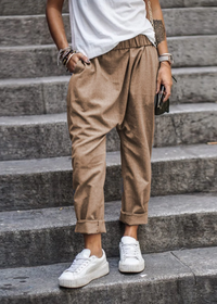 Zenzi | Damen Baggy Hose | Leichte in Khaki