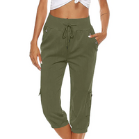 Hermine | Damen Sommer Hose | Schwarze in Dunkelgrün