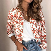 Damen Sommerjacke - Gudrun in Orange-Weiß