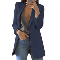 Nika | Damen Elegant Blazer | Schwarz in Marine Blau