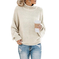 Dori | Damen Stehkragen Pullover | Ausgefallene in Weiß