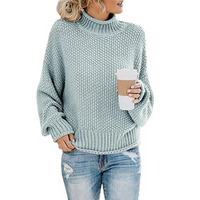 Dori | Damen Stehkragen Pullover | Ausgefallene in Mintgrün