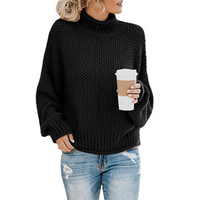 Dori | Damen Stehkragen Pullover | Ausgefallene in Schwarz