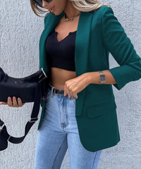 Alva | Damen Elegant Blazer | Schwarz in Grün