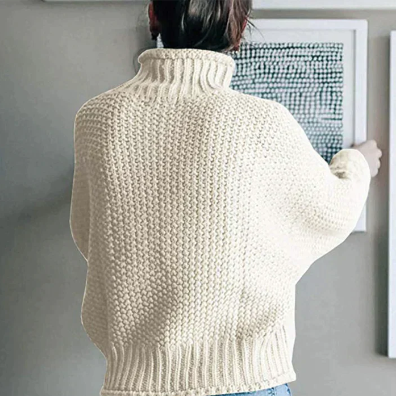 Manuela | Damen Strick Pullover | Stehkragen