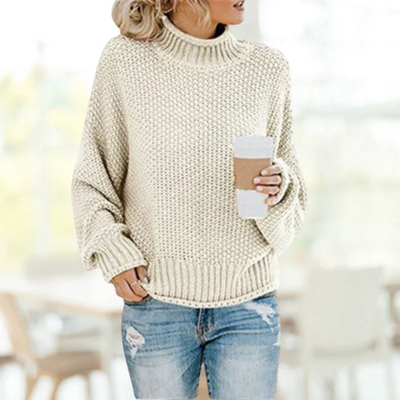 Manuela | Damen Strick Pullover | Stehkragen