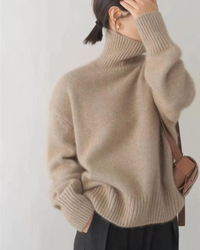 Viola | Damen Strick Rollkragenpullover | Winter in Khaki