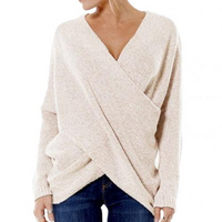 Thesa | Damen Strickpullover | V-Ausschnitt in Beige