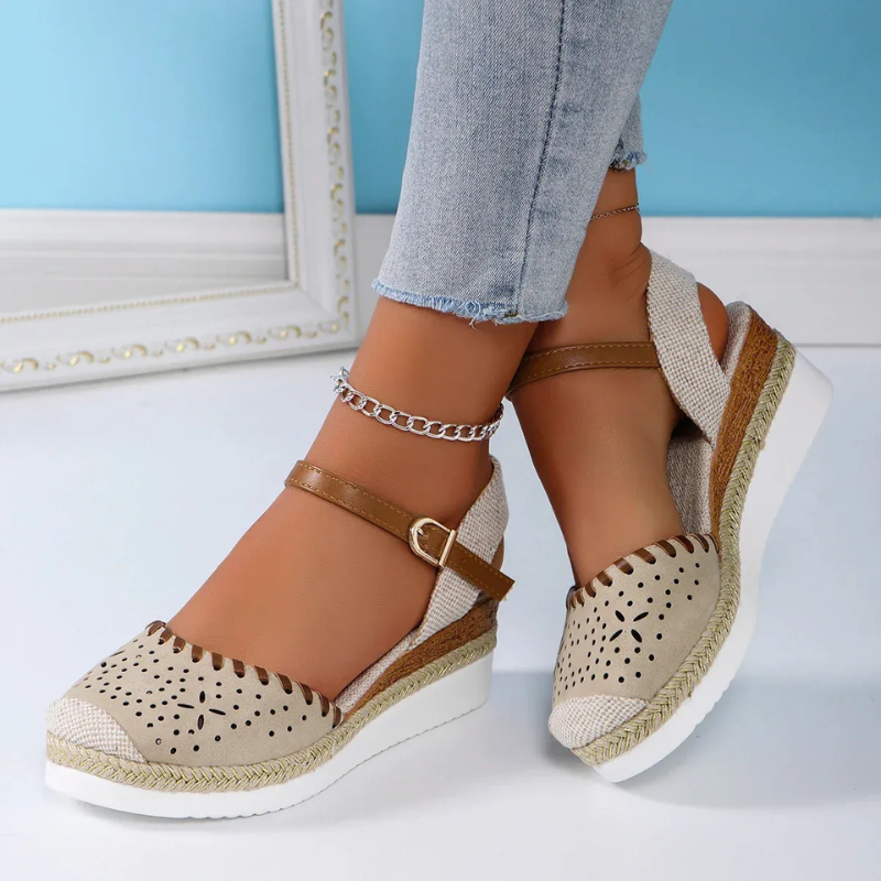 Damen stylische Espadrilles mit Knöchelriemen | Sommer
