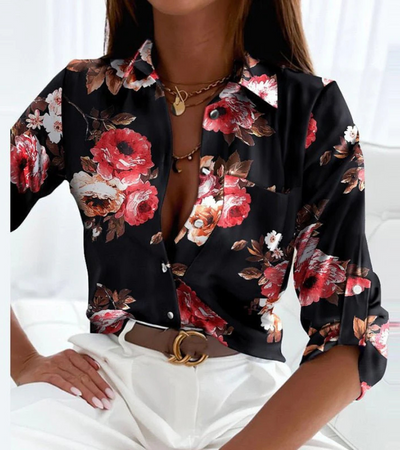 Damen stylische Langarmbluse | Bedrucken